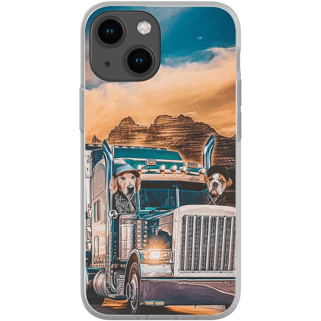 Funda personalizada para teléfono con 2 mascotas &#39;The Truckers&#39;