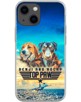 Funda personalizada para teléfono con 2 mascotas 'Top Paw'