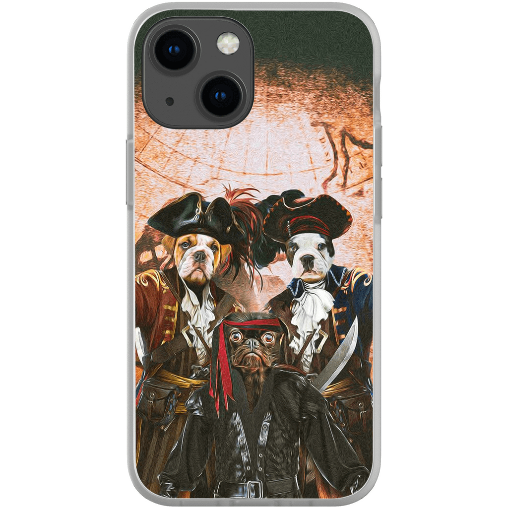 &#39;Los Piratas&#39; Funda personalizada para teléfono con 3 mascotas