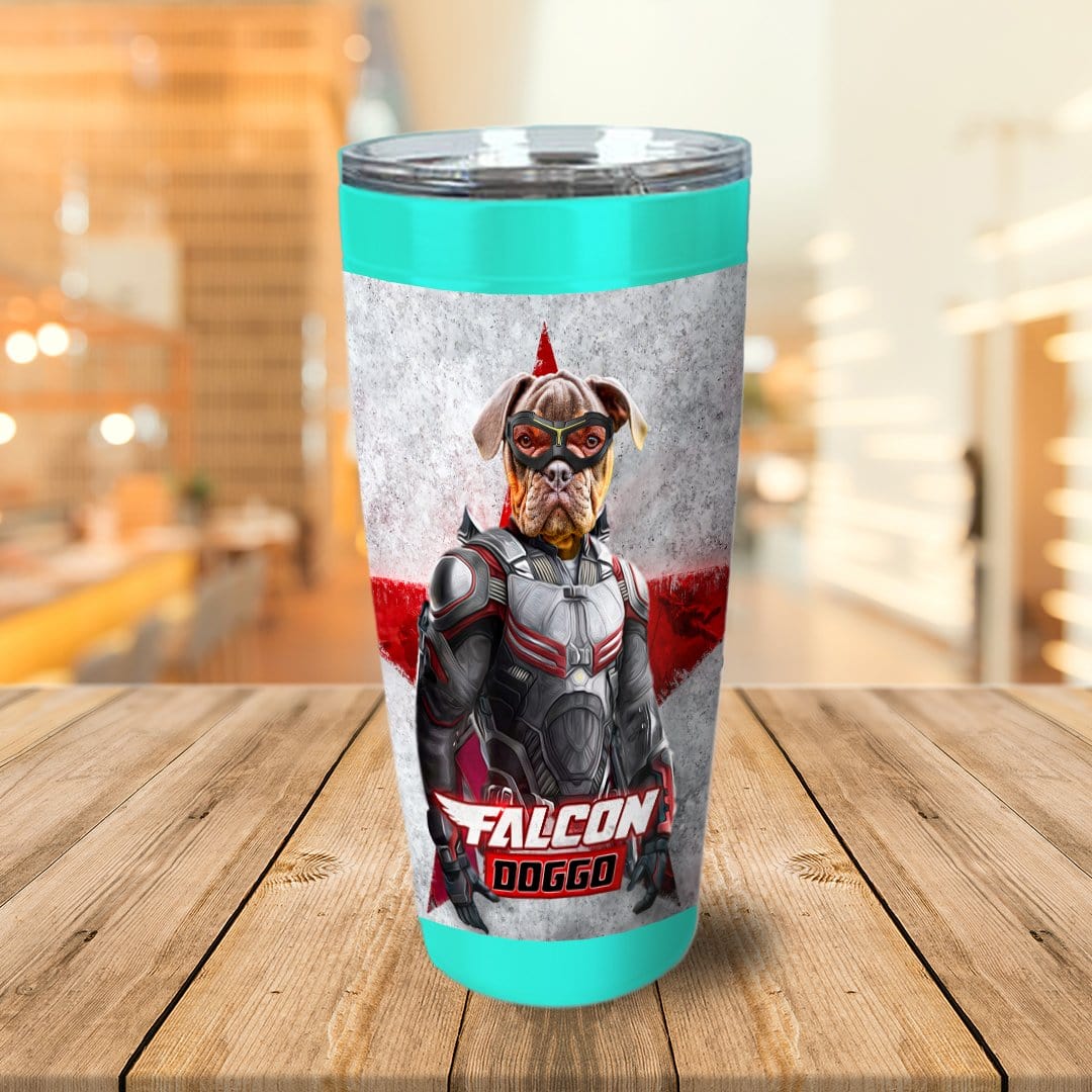 &#39;Falcon Doggo&#39; Personalized Tumbler