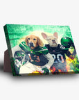 'New York Jet-Doggos' Personalized 2 Pet Standing Canvas