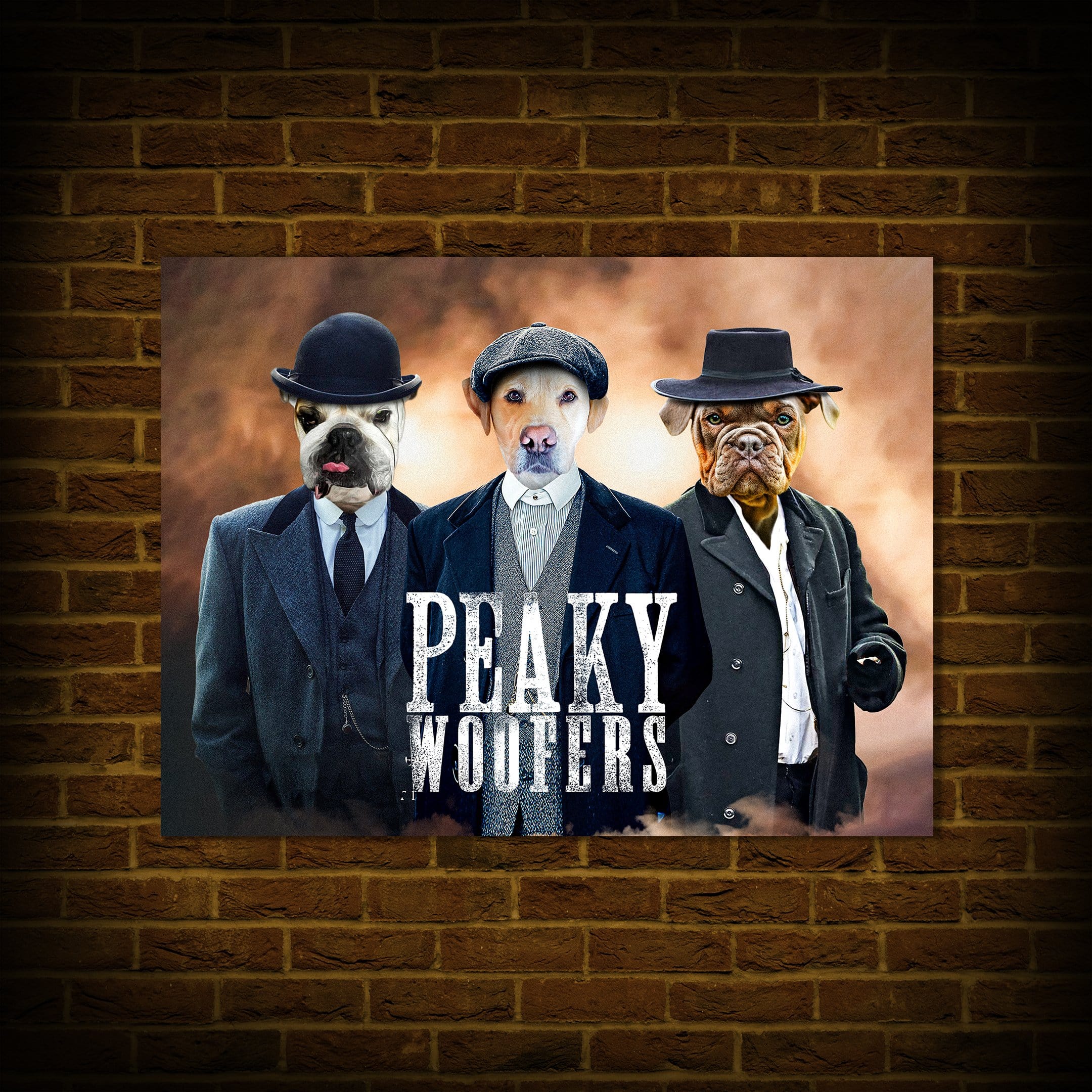 Póster Personalizado para 3 mascotas &#39;Peaky Woofers&#39;