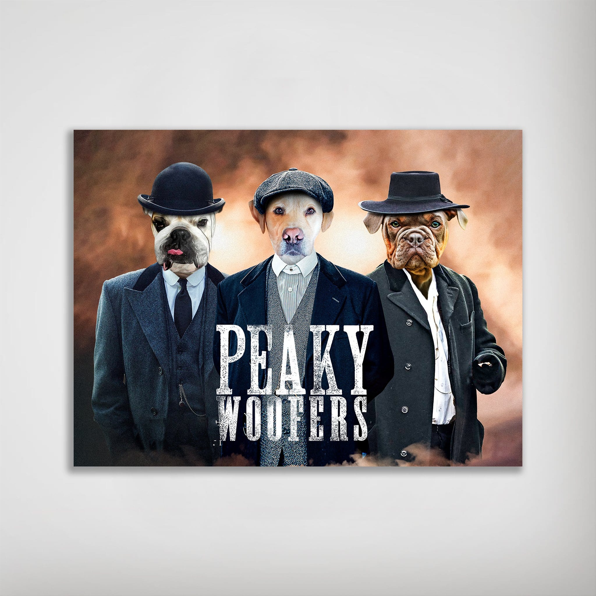 Póster Personalizado para 3 mascotas &#39;Peaky Woofers&#39;