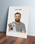 Personalized Modern Pet & Human Canvas