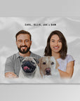 Personalized Modern 2 Pet & Humans Blanket