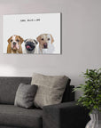 Personalized Modern 3 Pet Canvas