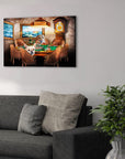 'The Poker Players' Personalized 2 Pet Canvas