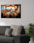 'The Poker Players' Personalized 4 Pet Canvas