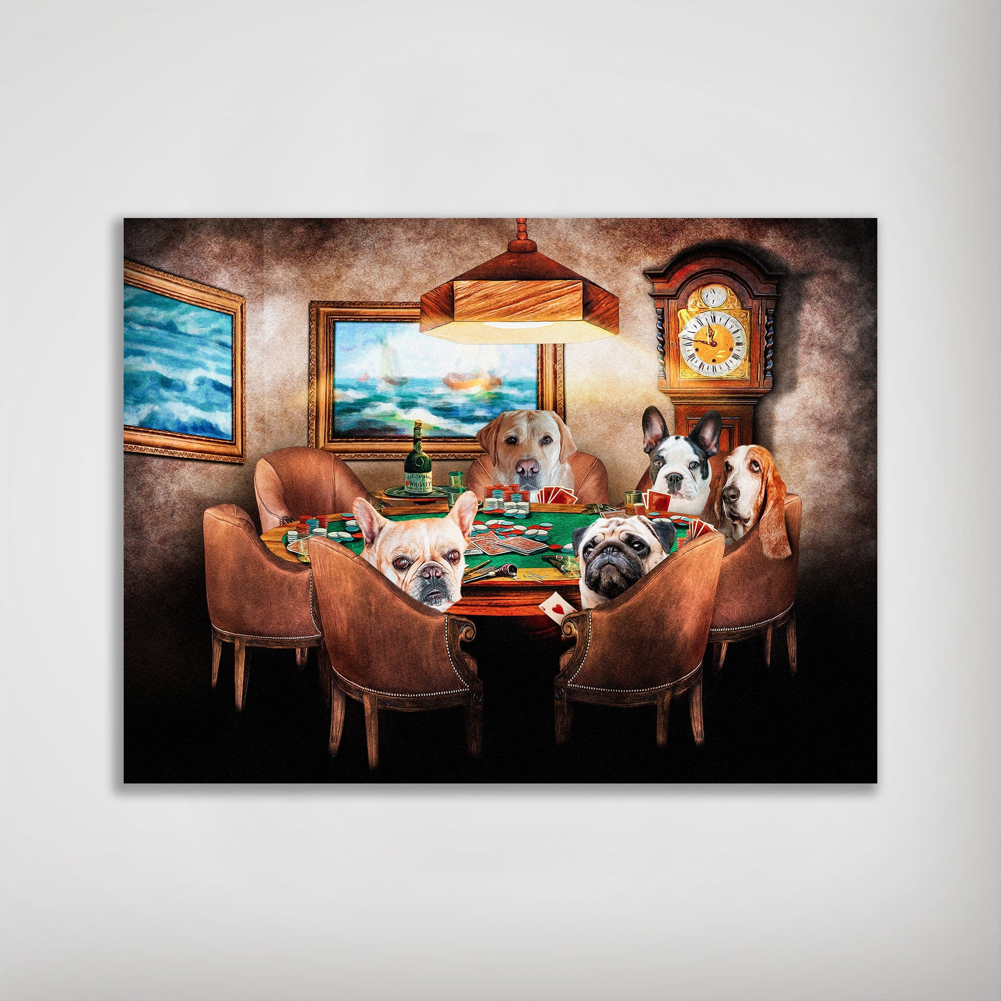 Póster personalizado de 5 mascotas &#39;The Poker Players&#39;