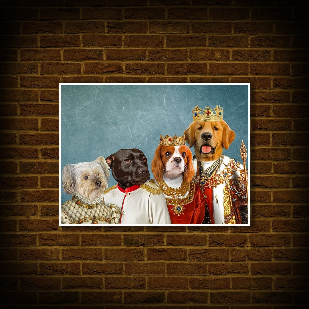 Póster personalizado con 4 mascotas &#39;La Familia Real&#39;