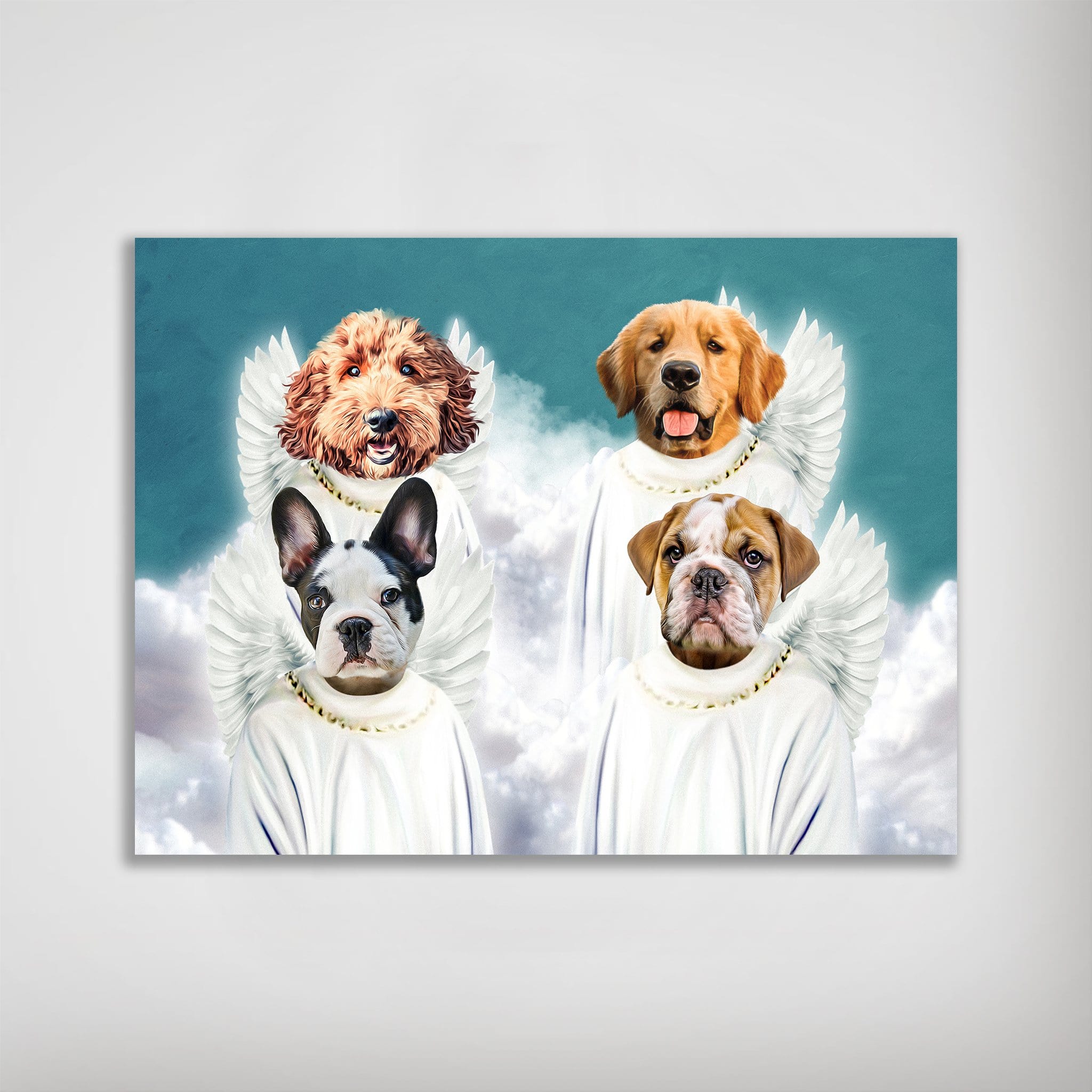 Póster personalizado para 4 mascotas &#39;4 Ángeles&#39;