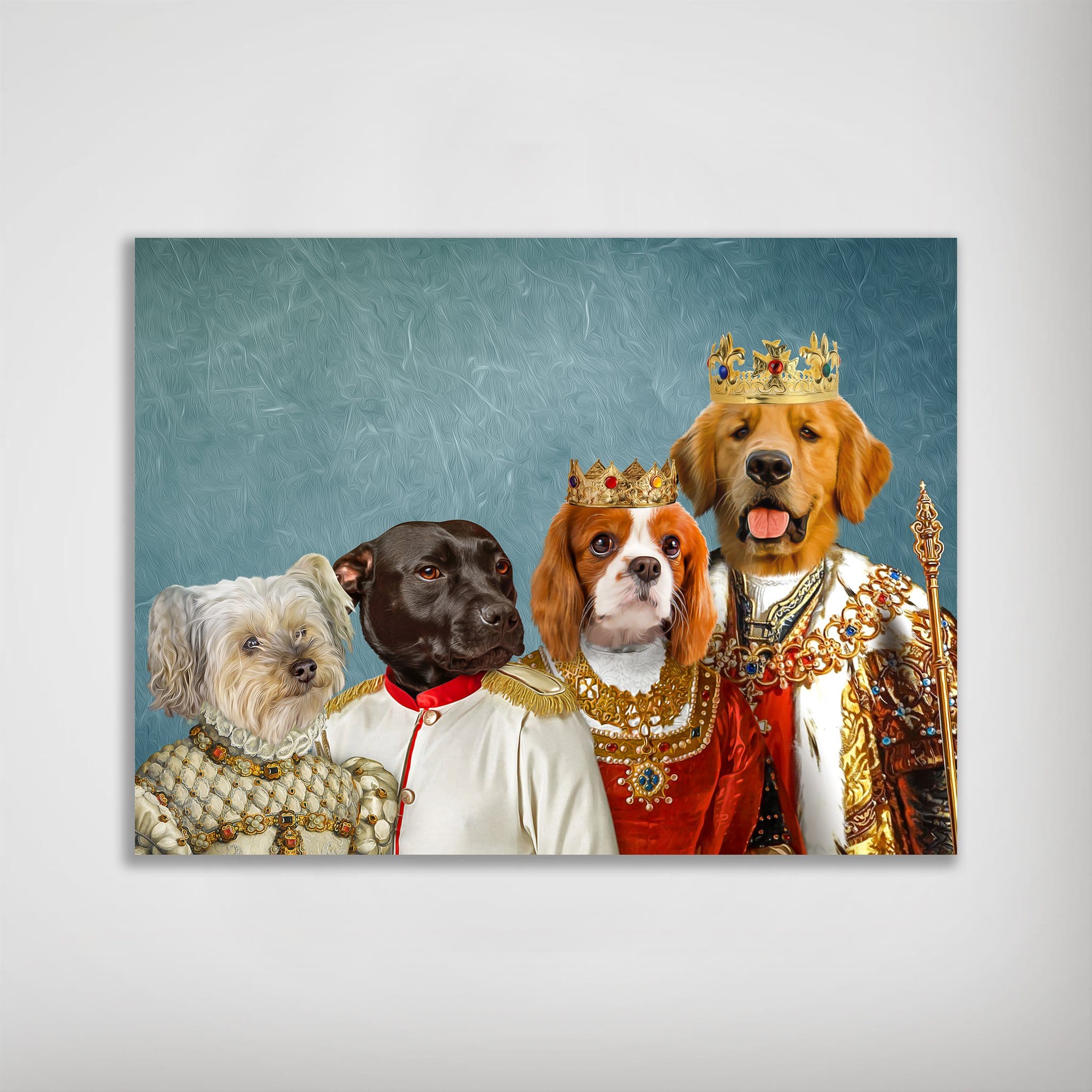 Póster personalizado con 4 mascotas &#39;La Familia Real&#39;