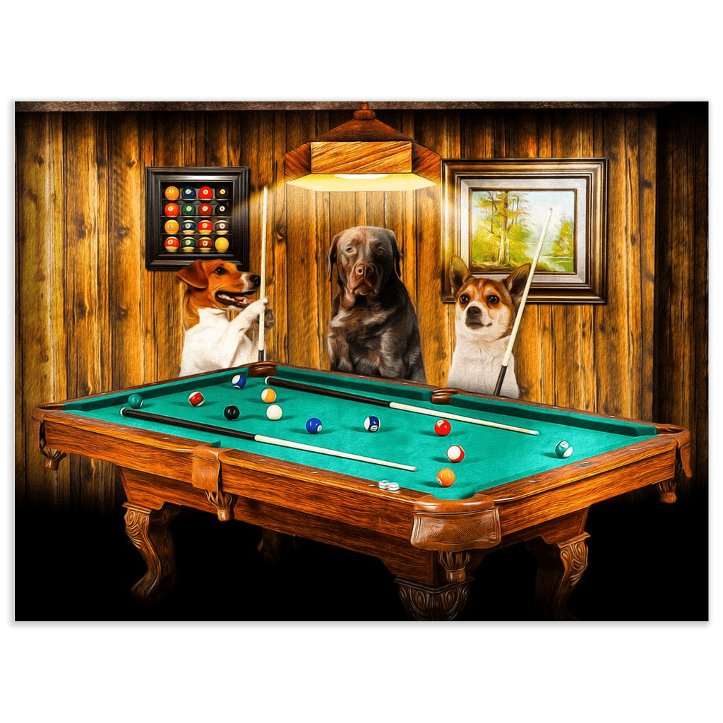 Póster personalizado de 3 mascotas &#39;The Pool Players&#39;