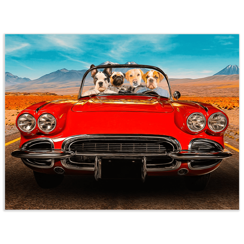 Póster personalizado para 4 mascotas &#39;The Classic Paw-Vette&#39;