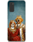 Funda para móvil personalizada con 2 mascotas 'Rey y Reina'