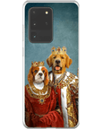 Funda para móvil personalizada con 2 mascotas 'Rey y Reina'