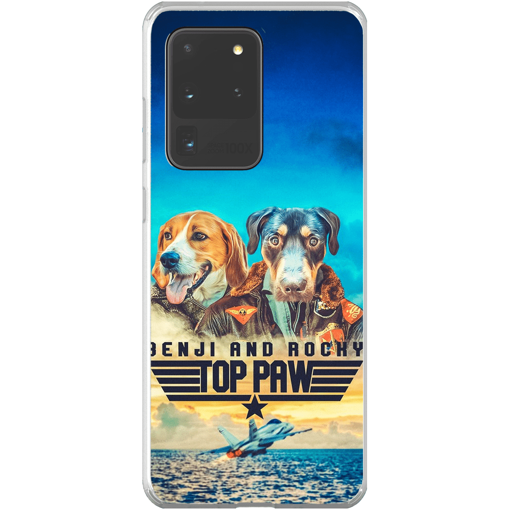 Funda personalizada para teléfono con 2 mascotas &#39;Top Paw&#39;