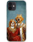 Funda para móvil personalizada con 2 mascotas 'Rey y Reina'