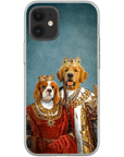 Funda para móvil personalizada con 2 mascotas 'Rey y Reina'