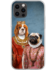 Funda personalizada para teléfono con 2 mascotas 'Reina y Archiduquesa'