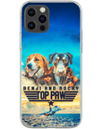 Funda personalizada para teléfono con 2 mascotas 'Top Paw'