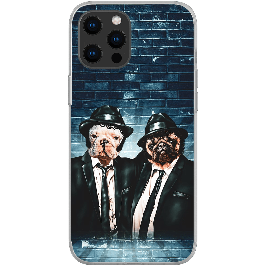 Funda personalizada para teléfono con 2 mascotas &#39;The Blues Doggos&#39;