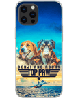 Funda personalizada para teléfono con 2 mascotas 'Top Paw'