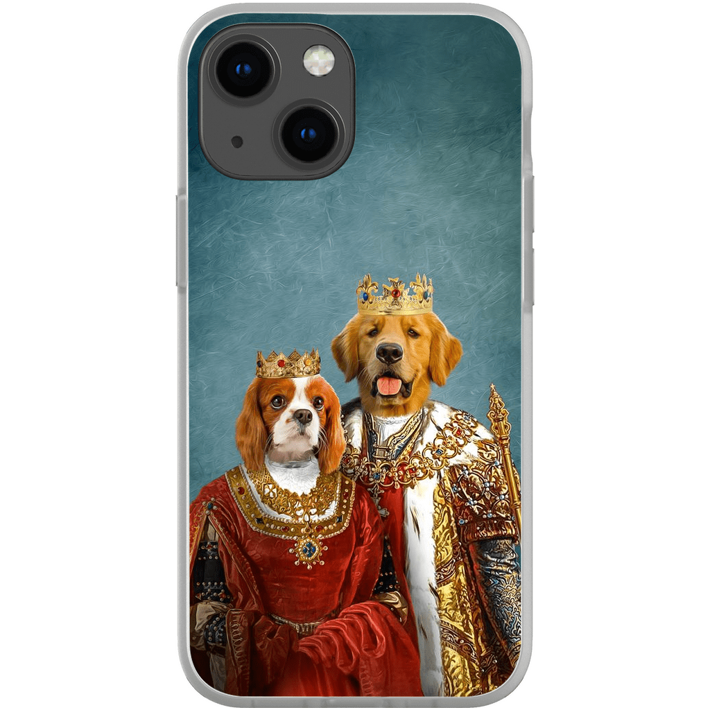 Funda para móvil personalizada con 2 mascotas &#39;Rey y Reina&#39;