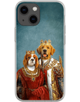 Funda para móvil personalizada con 2 mascotas 'Rey y Reina'