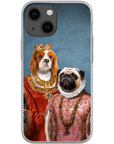 Funda personalizada para teléfono con 2 mascotas 'Reina y Archiduquesa'