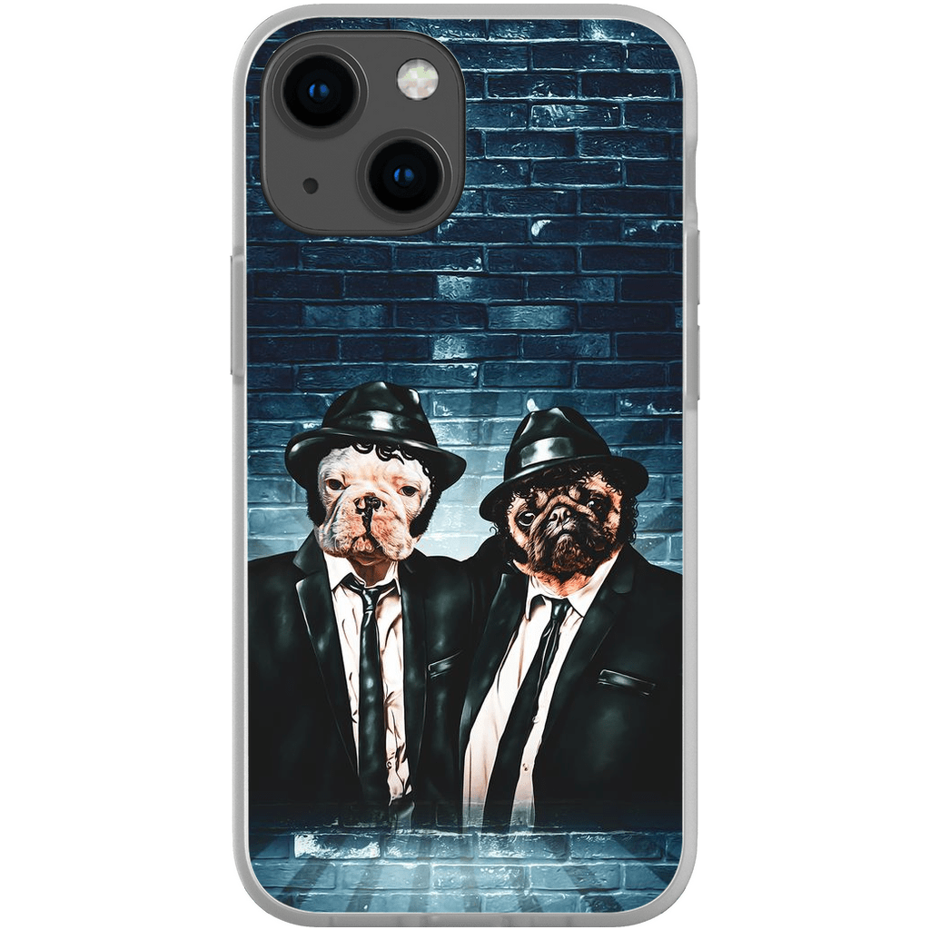 Funda personalizada para teléfono con 2 mascotas &#39;The Blues Doggos&#39;