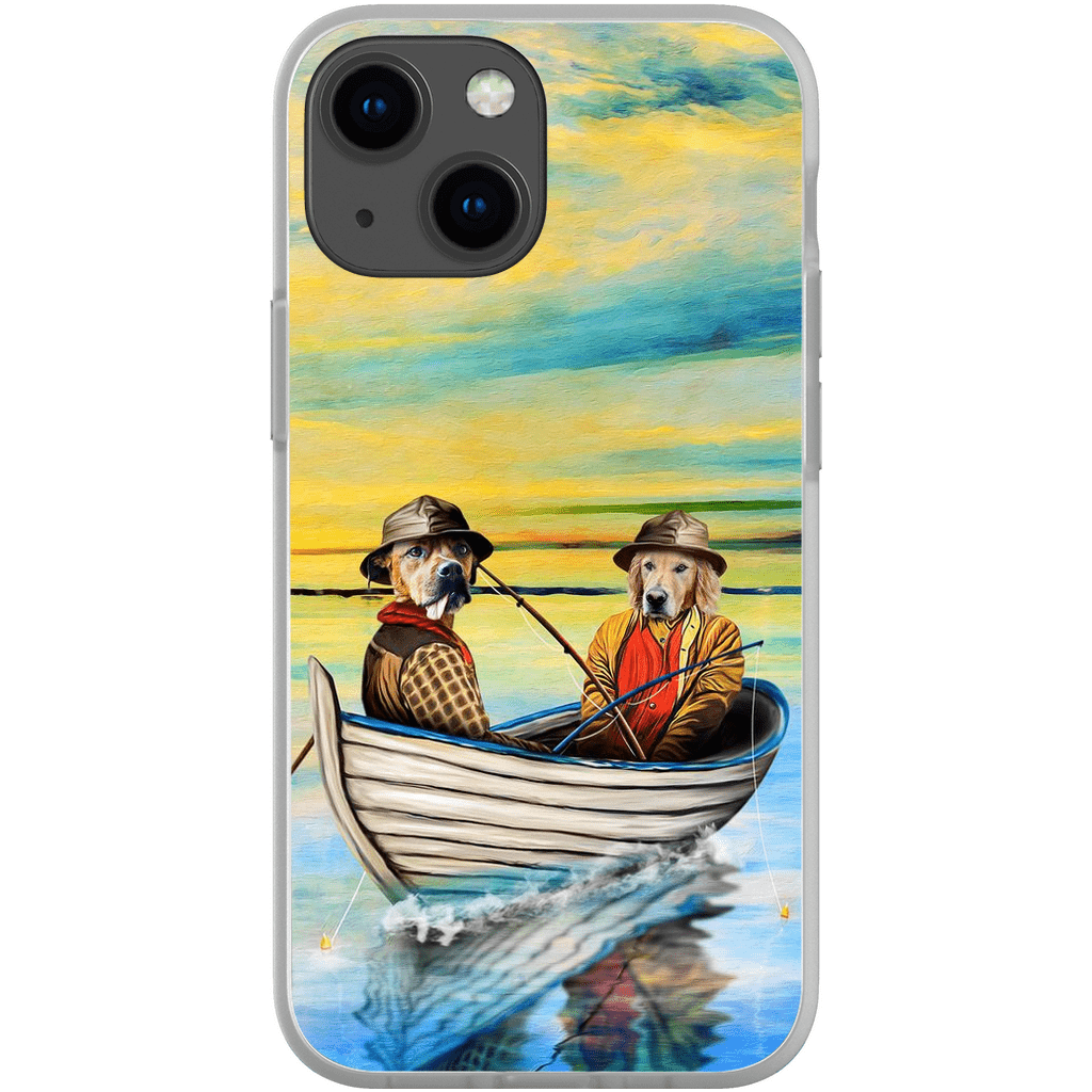 &#39;Los Pescadores&#39; Funda personalizada para teléfono con 2 mascotas