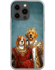 Funda para móvil personalizada con 2 mascotas 'Rey y Reina'