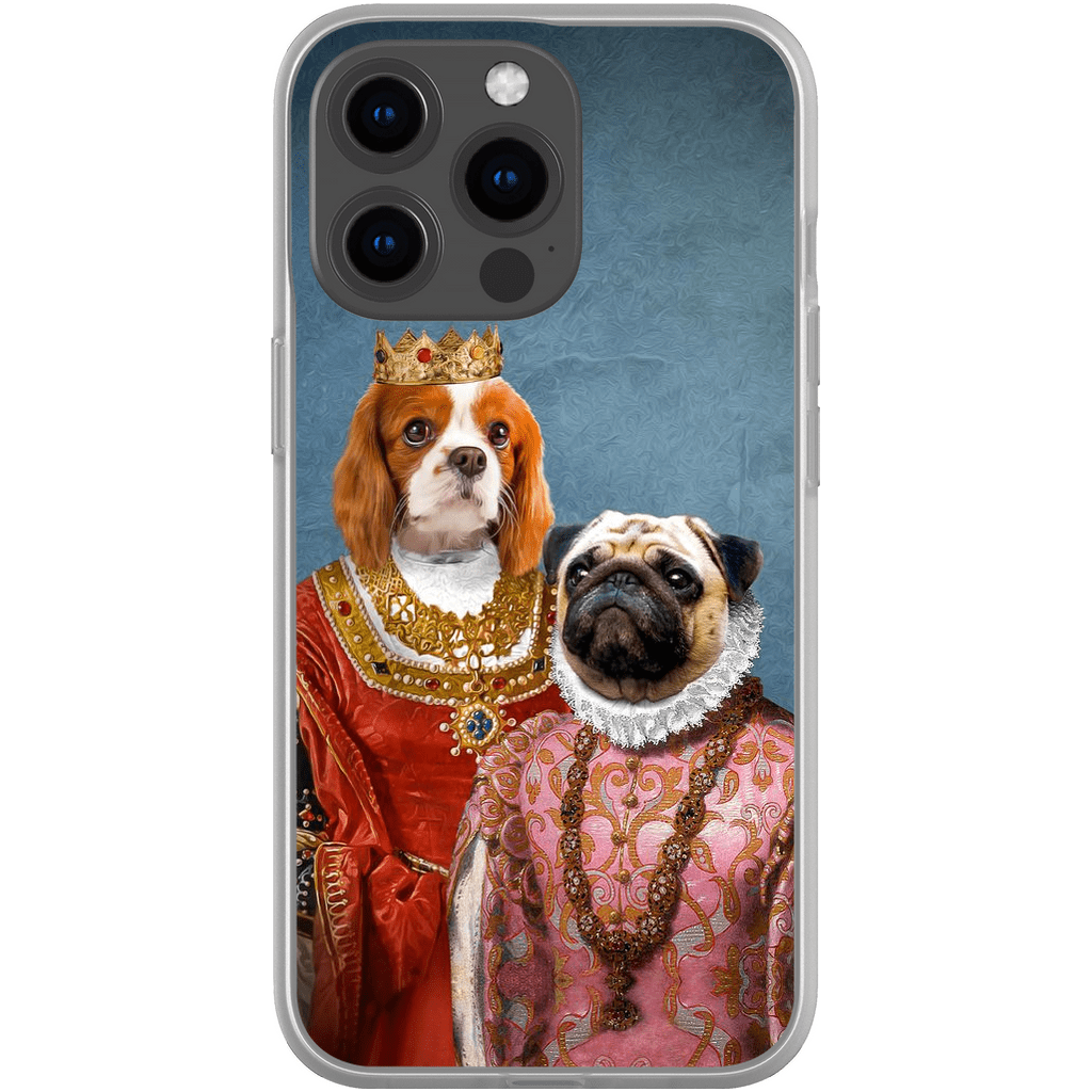 Funda personalizada para teléfono con 2 mascotas &#39;Reina y Archiduquesa&#39;