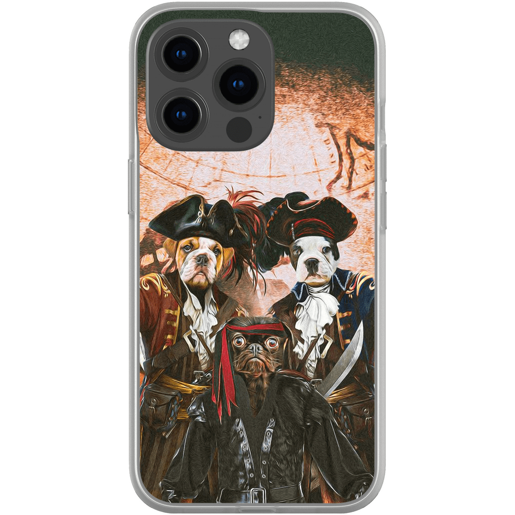 &#39;Los Piratas&#39; Funda personalizada para teléfono con 3 mascotas