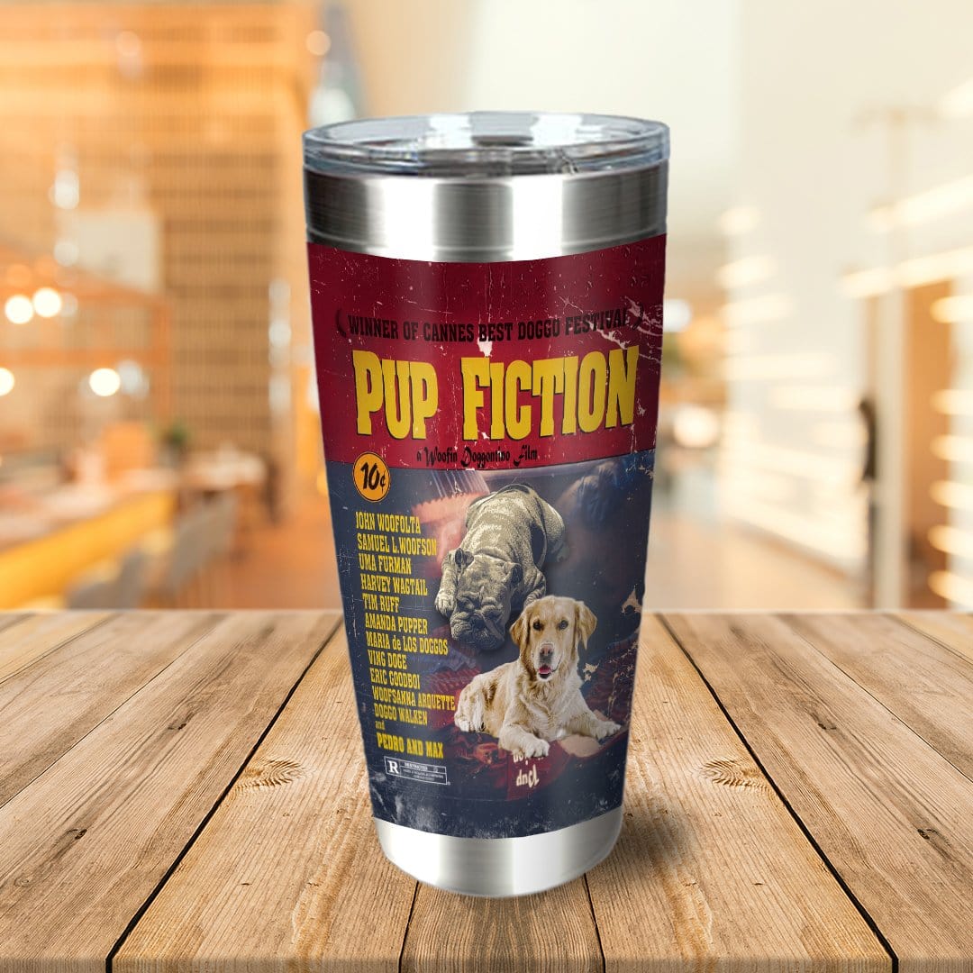 &#39;Pup Fiction&#39; Personalized 2 Pet Tumbler