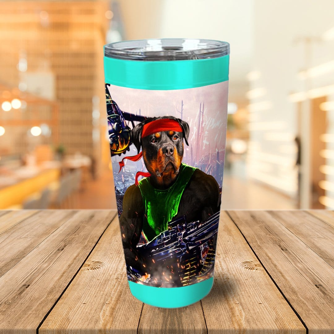 &#39;Rambo Doggo&#39; Personalized Tumbler