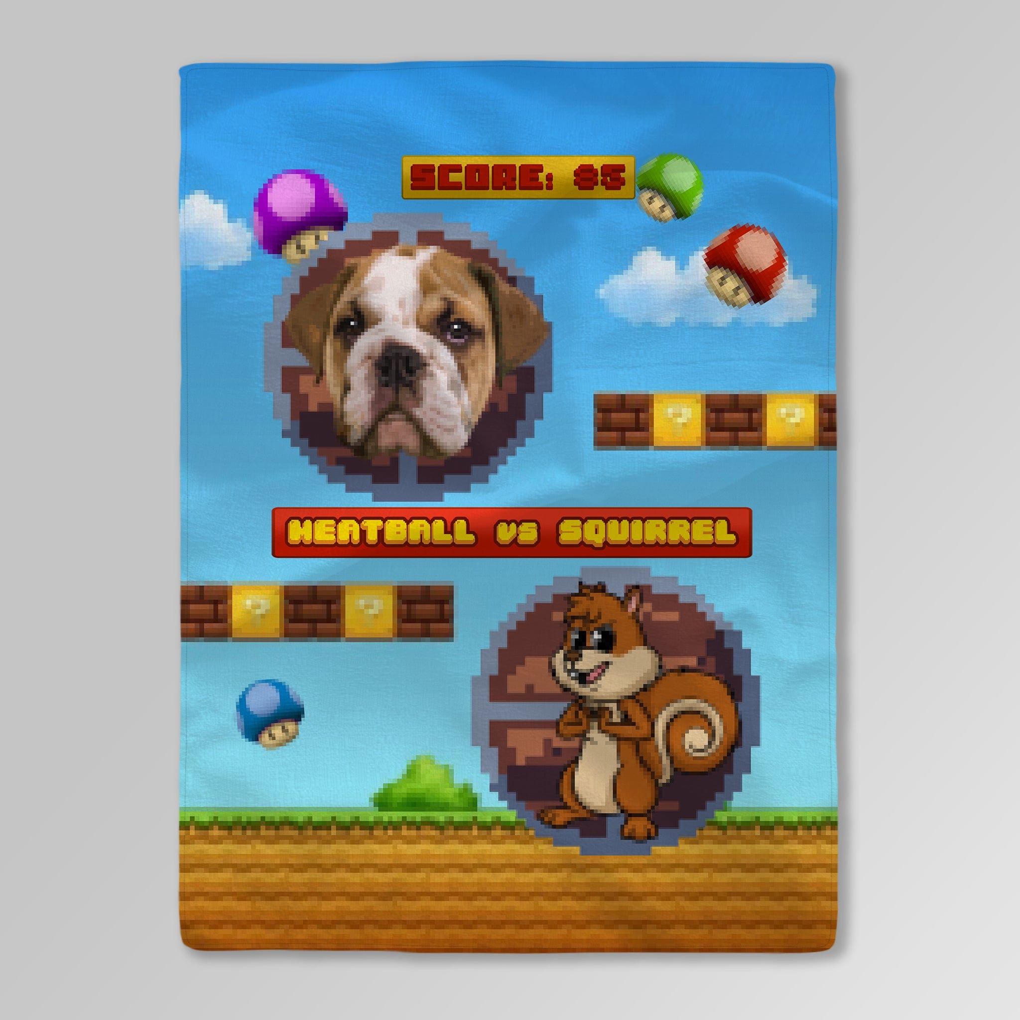 Retro Video Game Personalized Pet Blanket