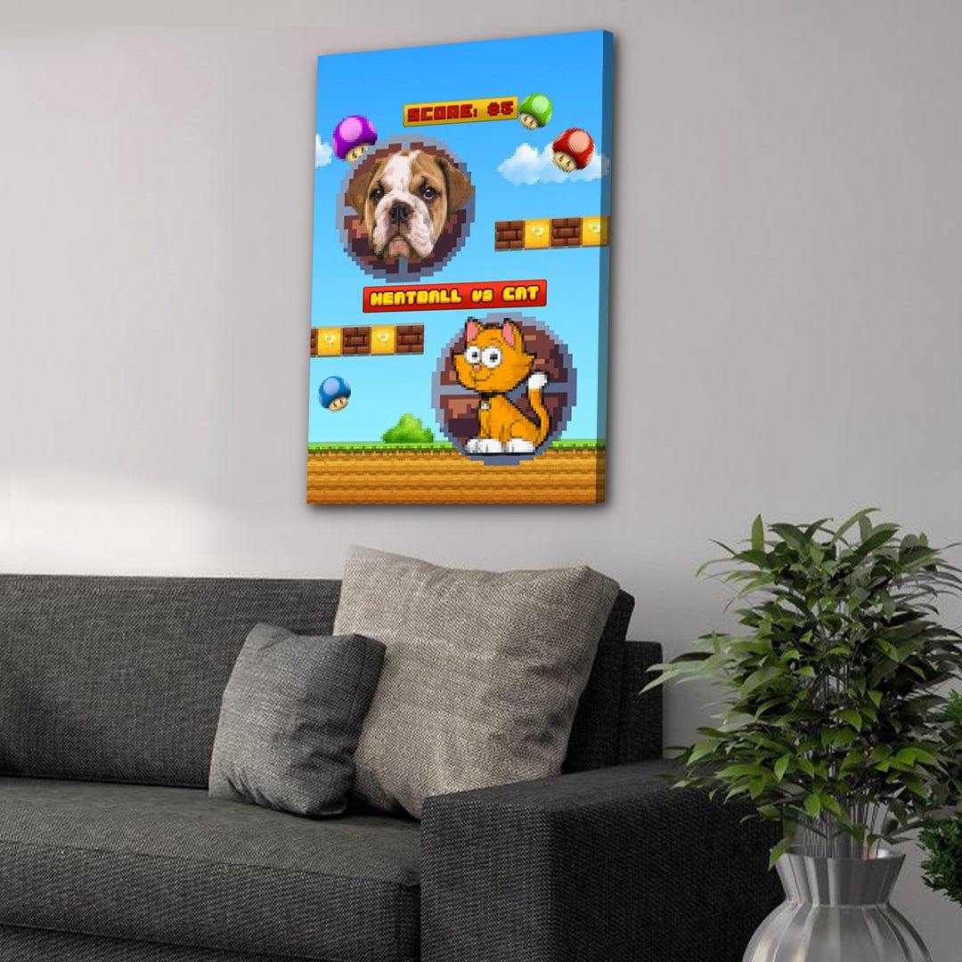 Retro Video Game Personalized Pet Canvas