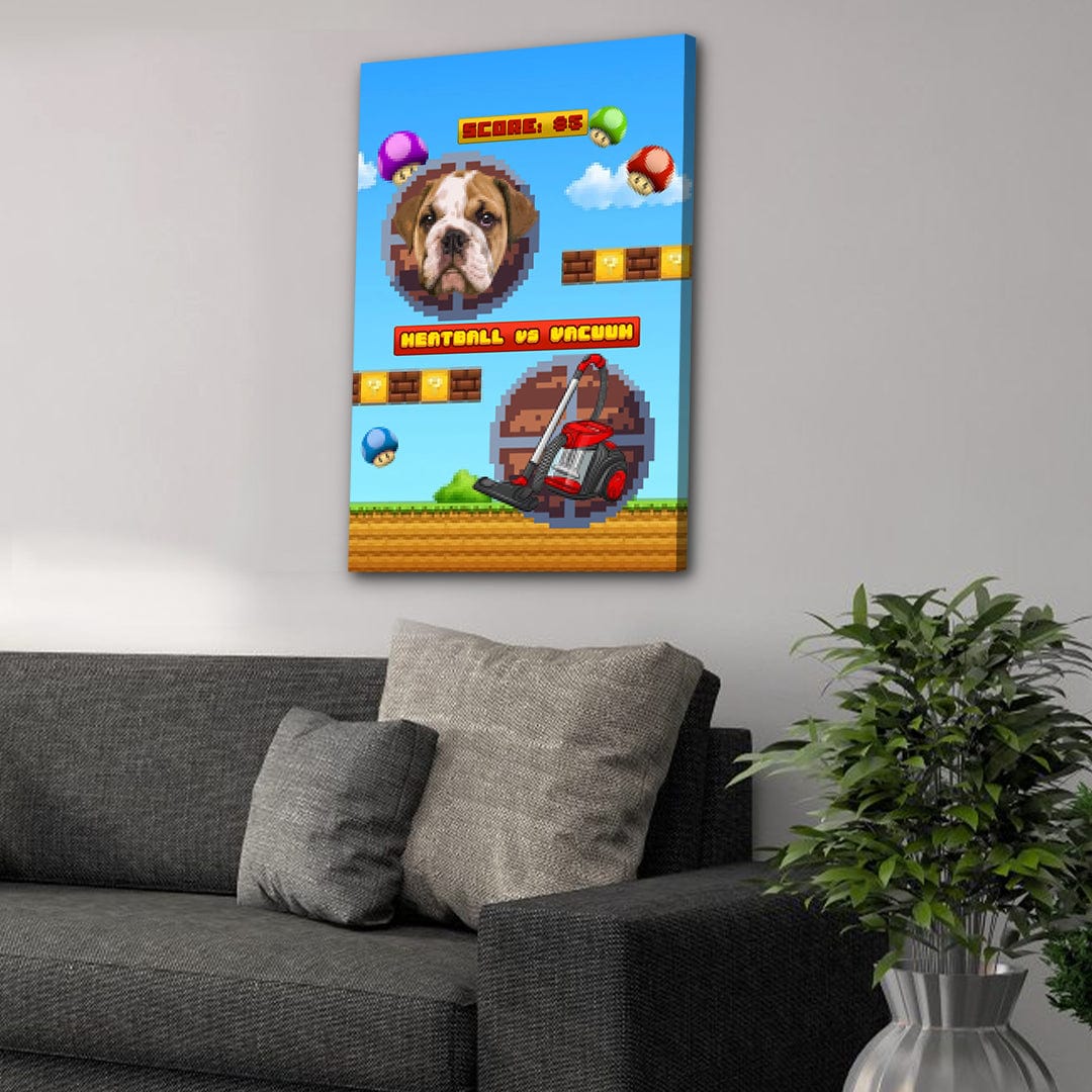 Retro Video Game Personalized Pet Canvas