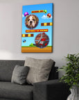 Retro Video Game Personalized Pet Canvas