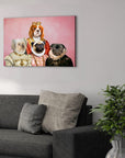 'The Royal Ladies' Personalized 4 Pet Canvas