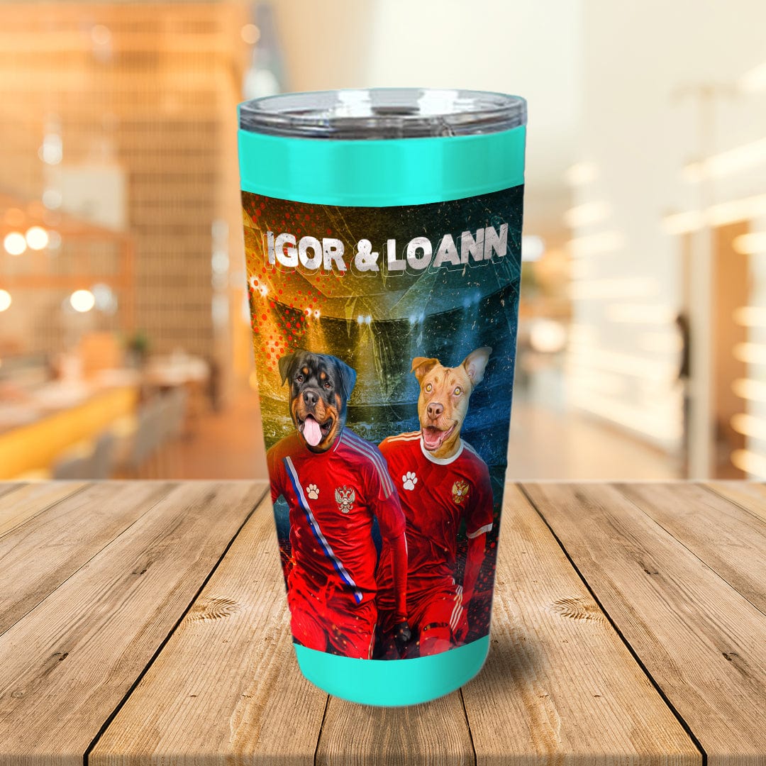 &#39;Russia Doggos&#39; Personalized 2 Pet Tumbler