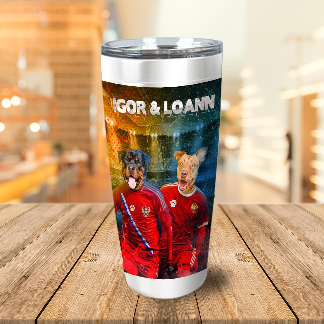 &#39;Russia Doggos&#39; Personalized 2 Pet Tumbler