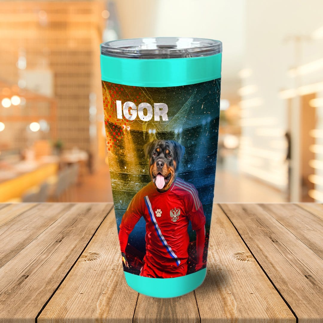 &#39;Russia Doggos Soccer&#39; Personalized Tumbler