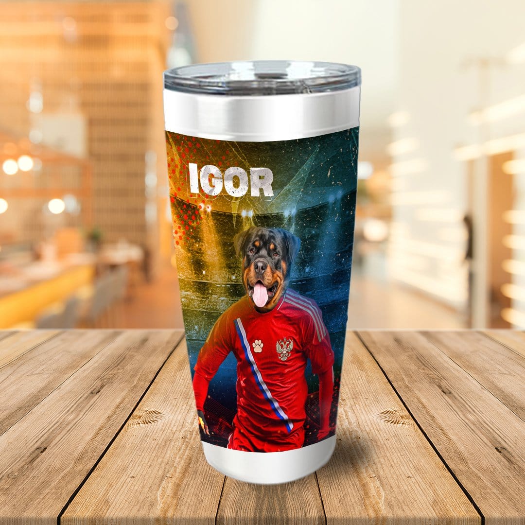 &#39;Russia Doggos Soccer&#39; Personalized Tumbler