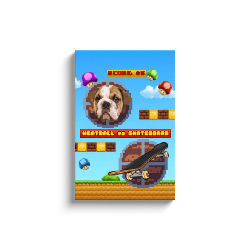 Retro Video Game Personalized Pet Canvas