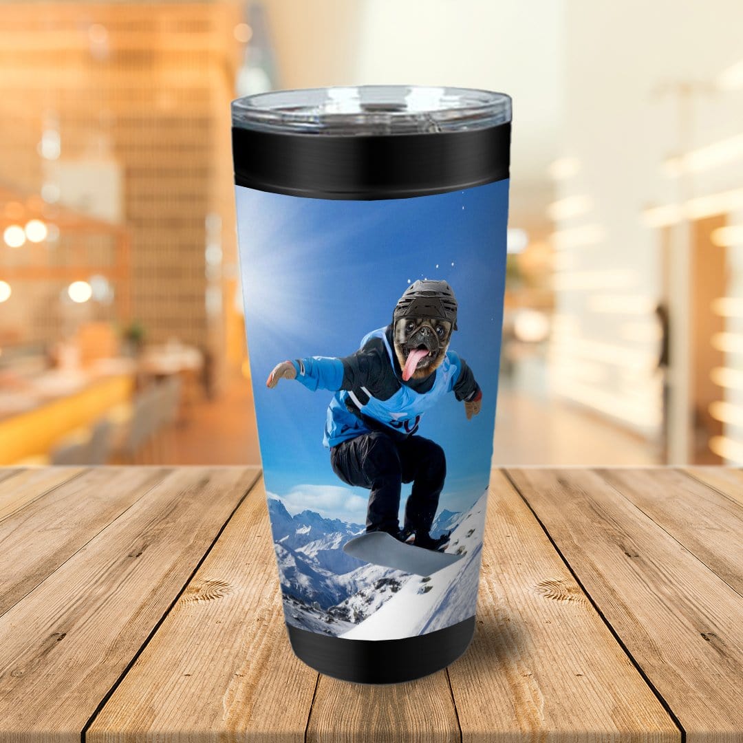 &#39;The Snowboarder&#39; Personalized Tumbler