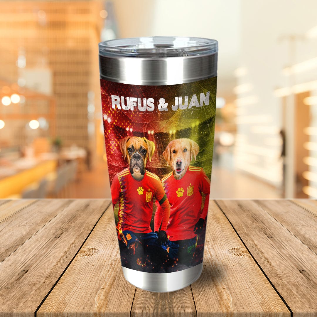 &#39;Spain Doggos Soccer&#39; Personalized 2 Pet Tumbler