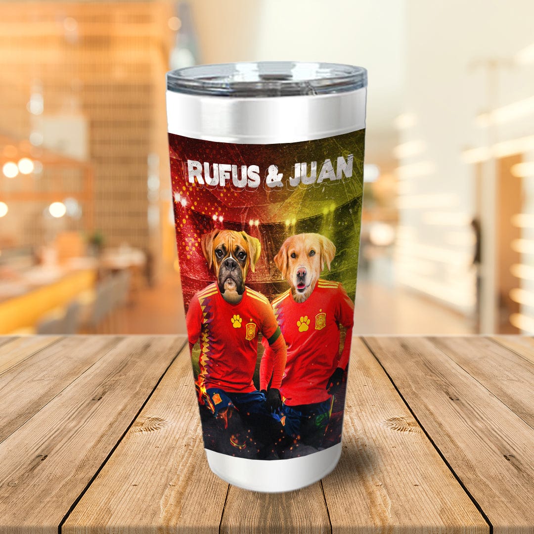 &#39;Spain Doggos Soccer&#39; Personalized 2 Pet Tumbler